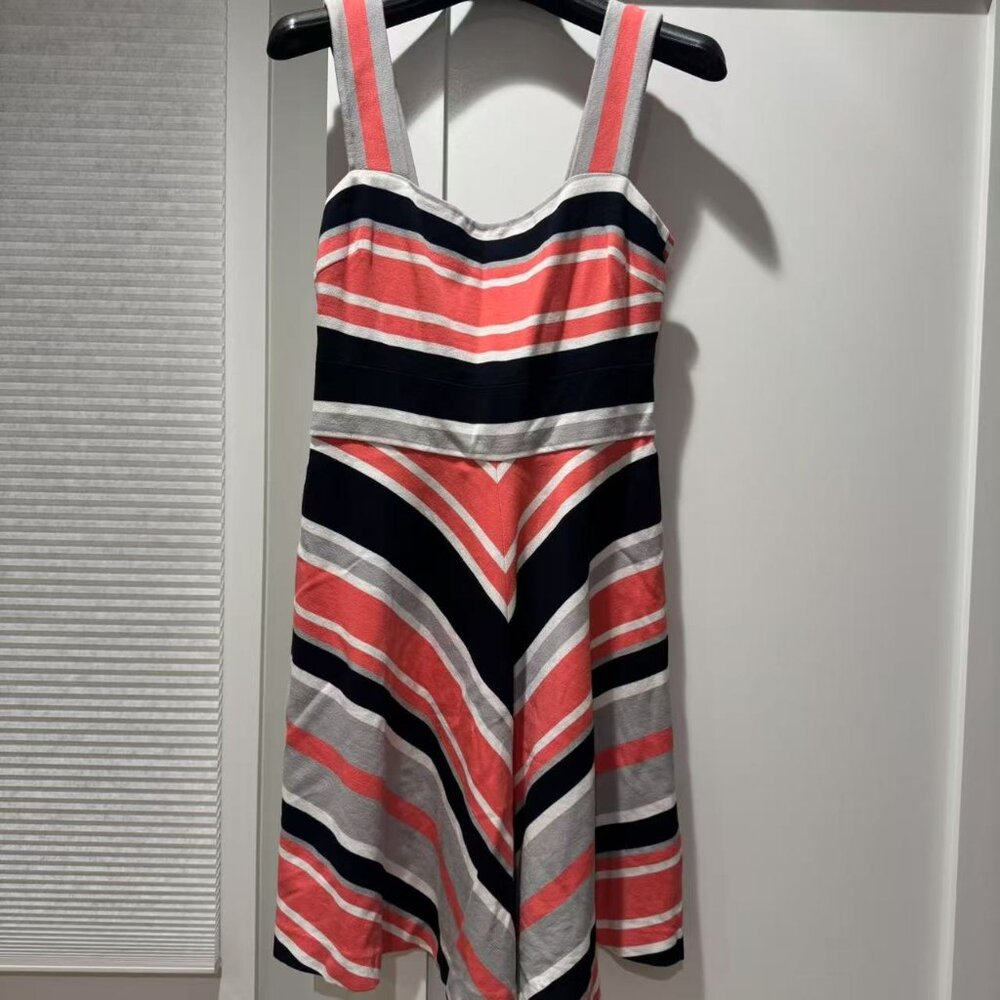 Banana Republic Milly Collection Fit and Flare Sleeveless Striped Dress